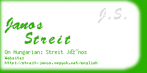 janos streit business card